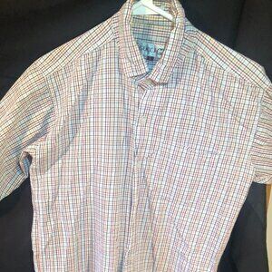 Men’s Gucci white, red and black striped shirt. Made in Italy -Large